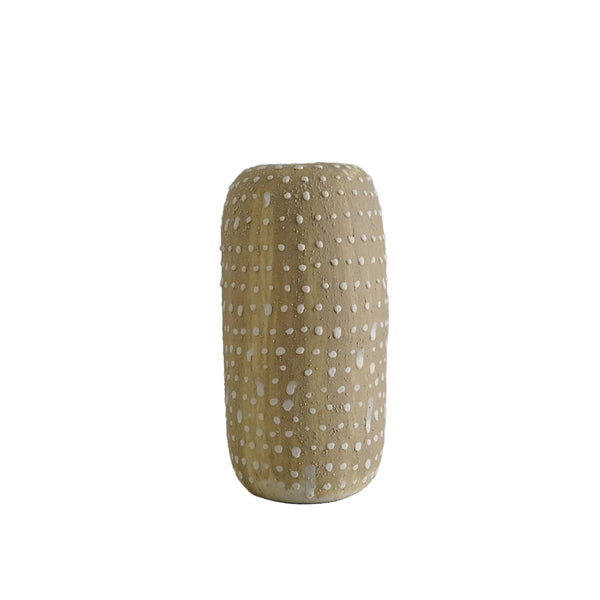 Murray - Ceramic Vase - Light Brown with White Dots