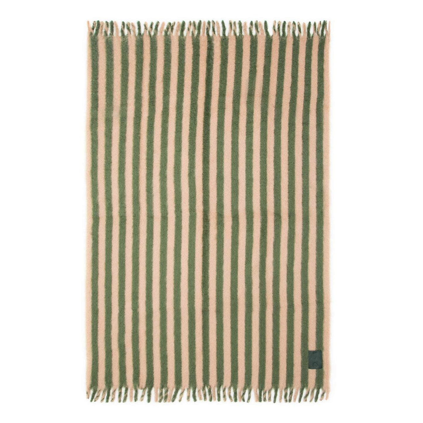 Mohair Blanket SGV Stripes Green and Beige