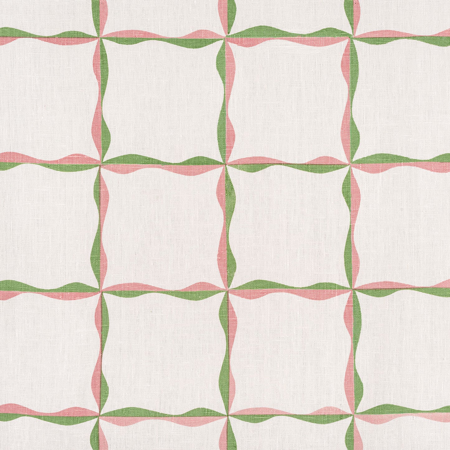 Ribbon Check Fabric (Plaster Pink and Sage Green)
