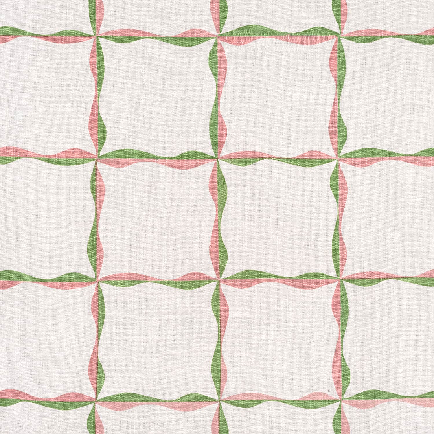 Ribbon Check Fabric (Plaster Pink and Sage Green)
