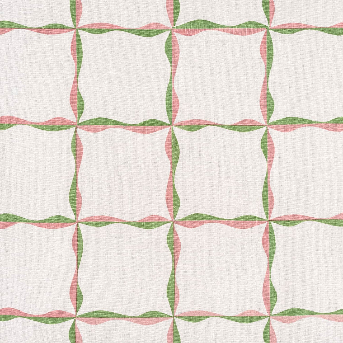 Ribbon Check Fabric (Plaster Pink and Sage Green)