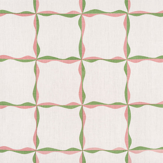Ribbon Check Fabric (Plaster Pink and Sage Green)