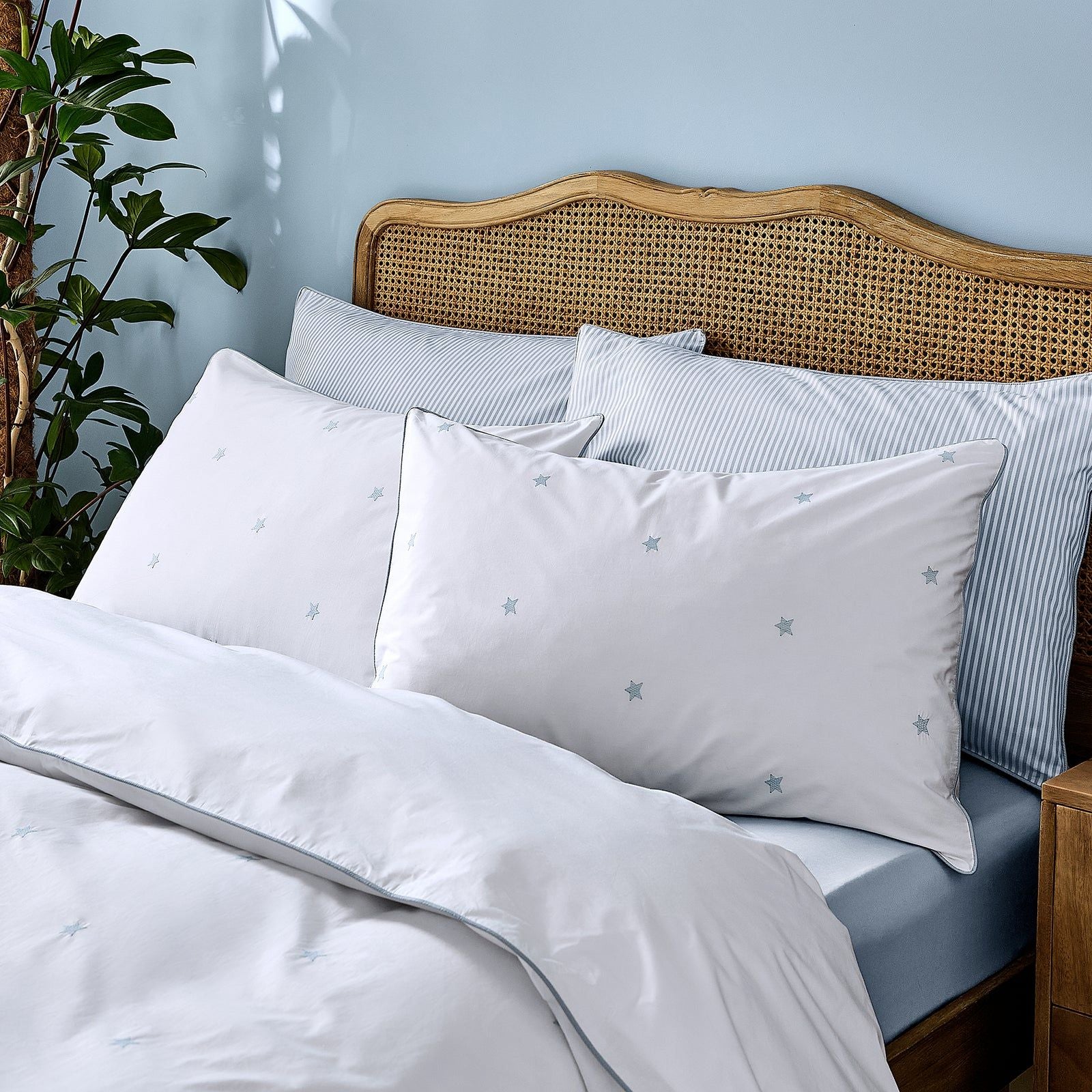 Luxury Organic Ocean Blue Amongst The Stars Pillowcases