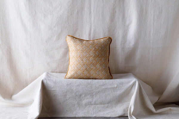 Thatch Small Piped Cushion in Harvest Gold