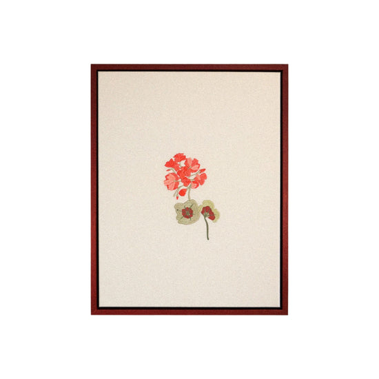 Geranium Framed Embroidered Art Canvas