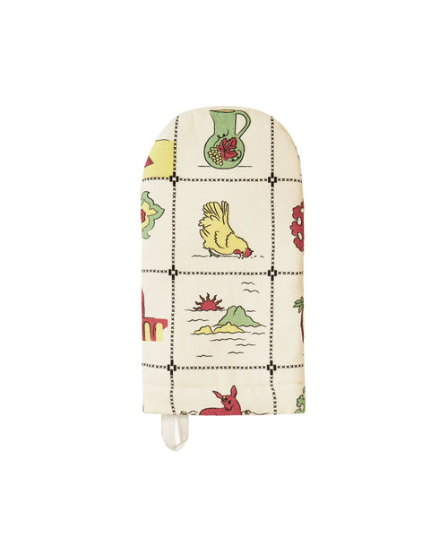 Redwork Oven Mitt in Black
