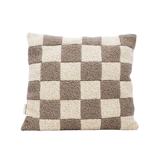 Le Carré - Wool Bouclé Checkered Cushion Sawdust/Eggshell