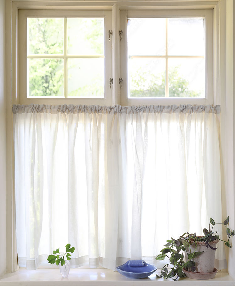 Café Curtain Grace Voile Soft Beige