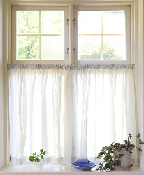 Café Curtain Grace Voile Soft Beige