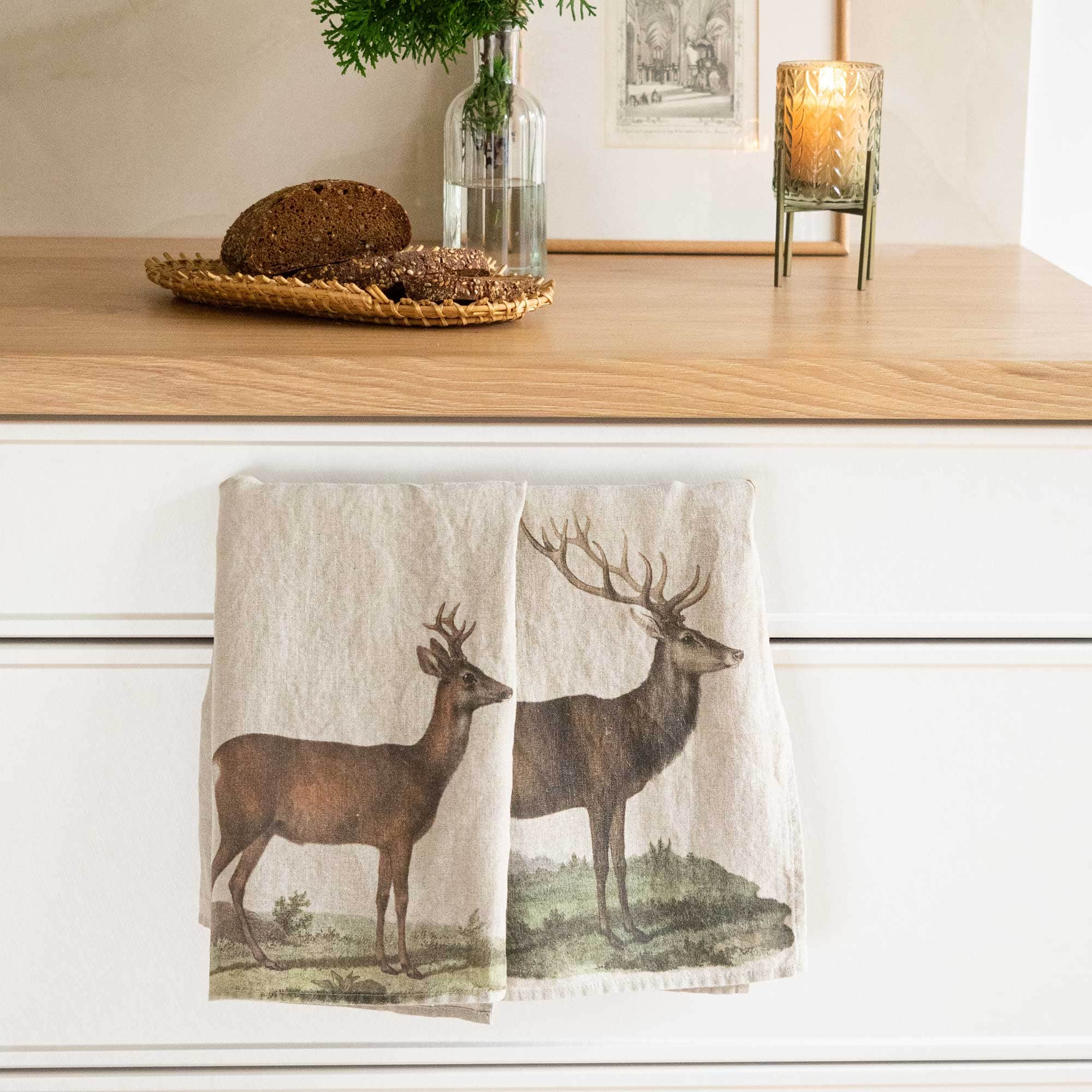 Linen Kitchen Towels DEER & ROE DEER Set of 2
