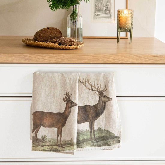 Linen Kitchen Towels DEER & ROE DEER Set of 2