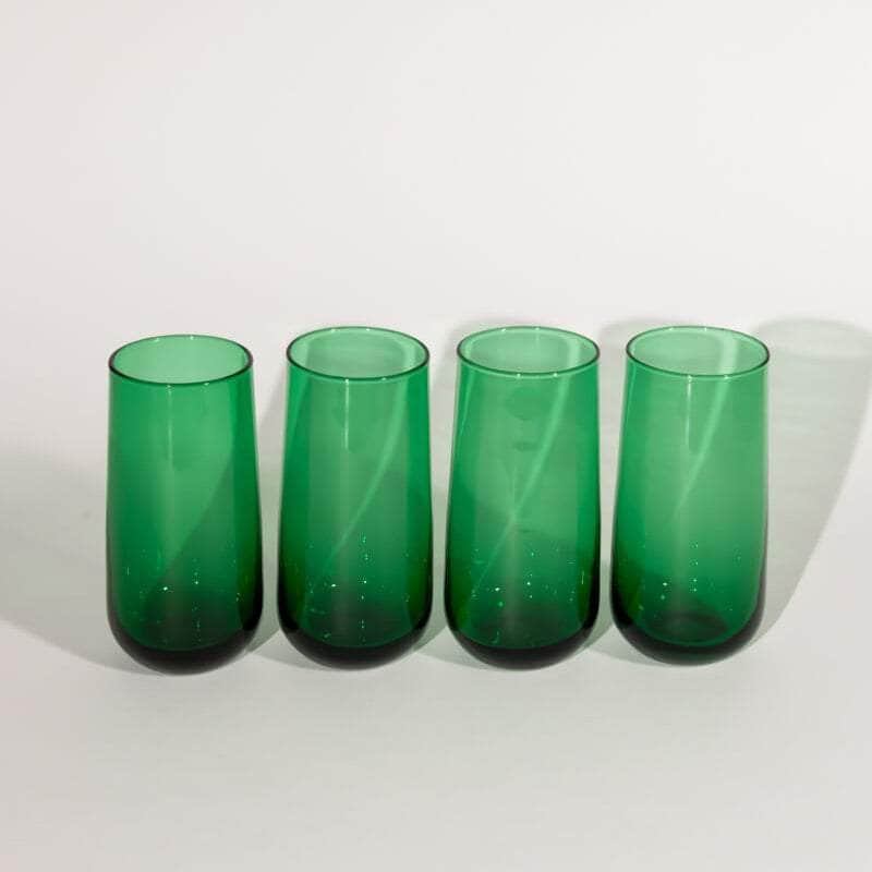 Vintage Green Tumblers Set of Four