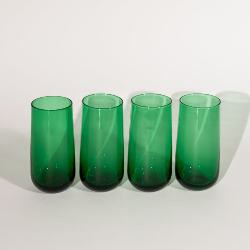Vintage Green Tumblers Set of Four