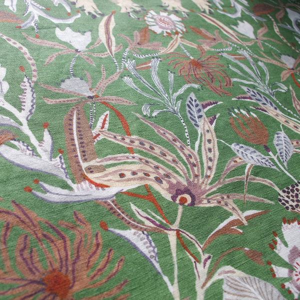 Printed Woodland Forest Fabric- Green
