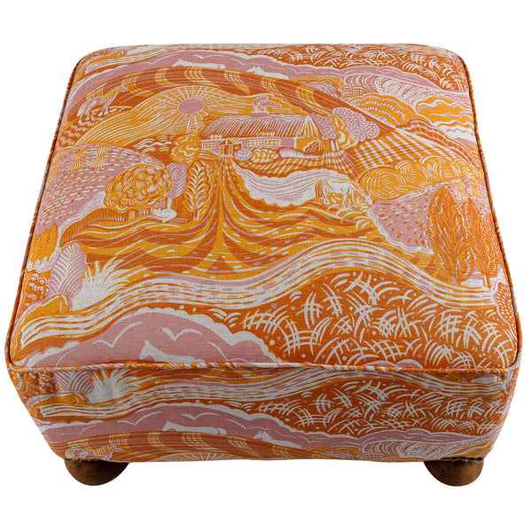 Edwardian Pouffe in The Plough Ethel Pink and Harvest Gold