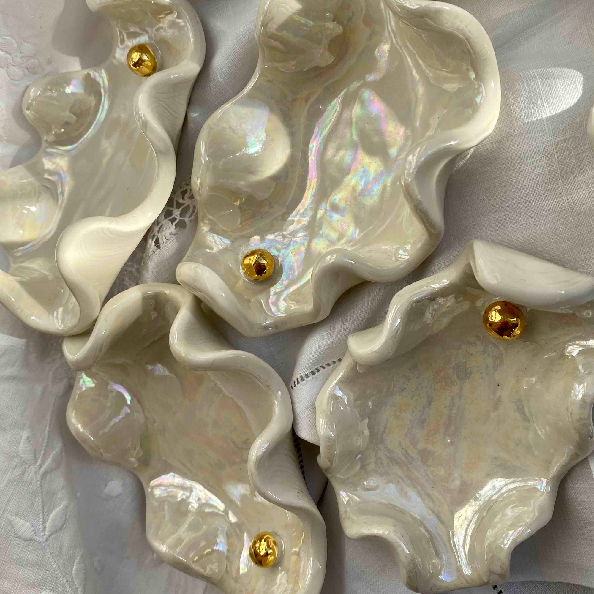 Porcelain Ceramic Oyster Shell Pinch Pot