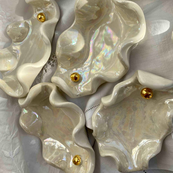 Porcelain Ceramic Oyster Shell Pinch Pot