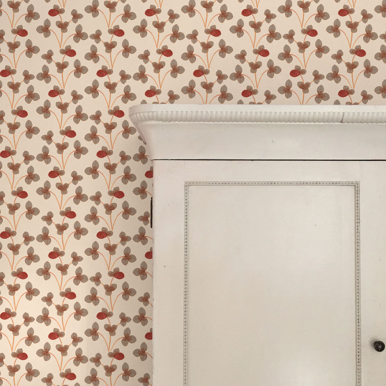 Chintz Constance Wallpaper - Ochre Red