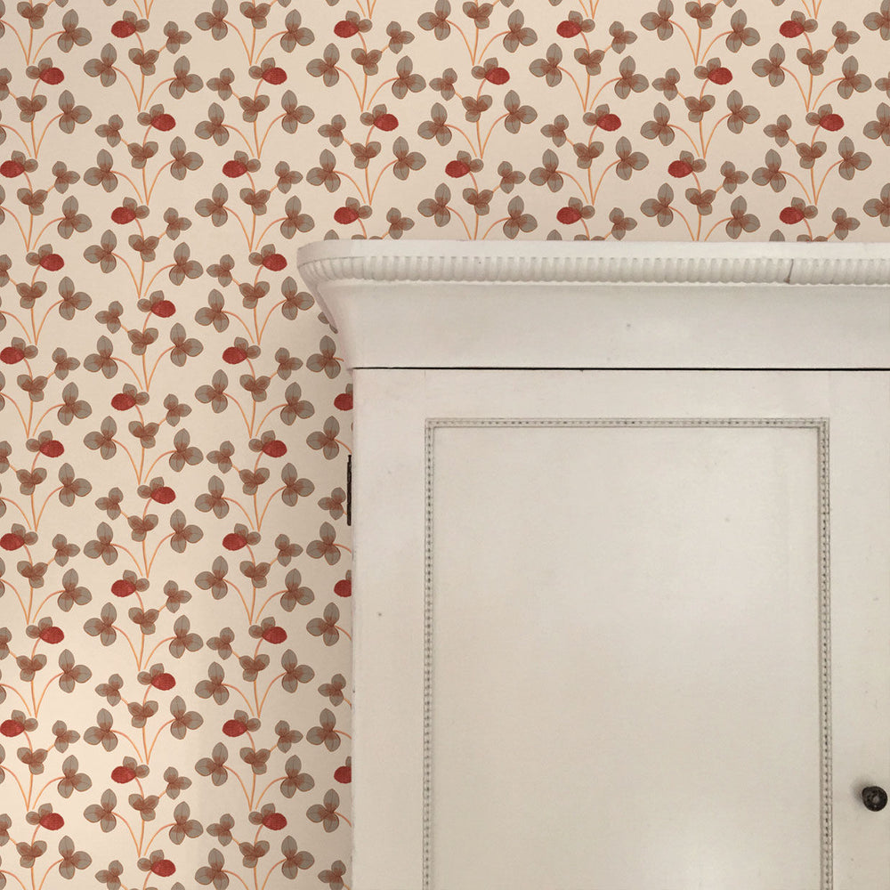 Chintz Constance Wallpaper - Ochre Red