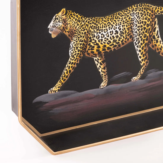 Fauna Hand-Painted Iron Tray - Leopard