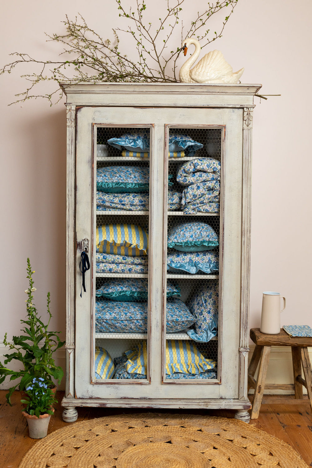 Linen Bolster Cushion in Trianon