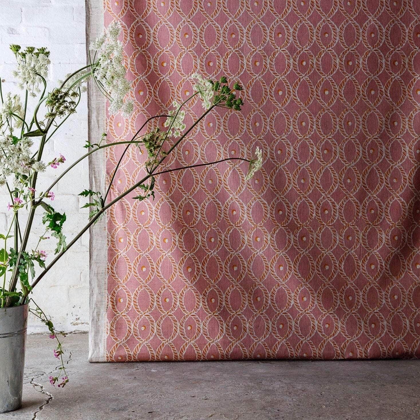 Dolly Fabric in Ethel Pink and Harvest Gold