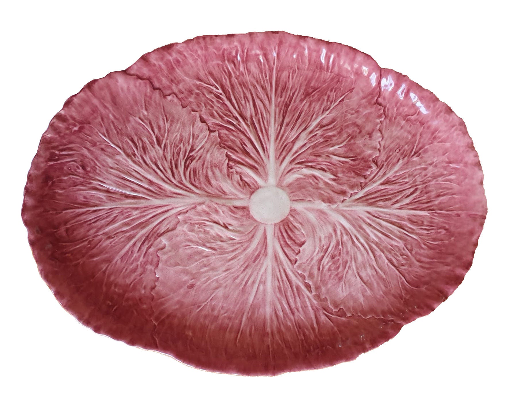 Pink Radicchio Hand-Painted Ceramic Platter / Tray