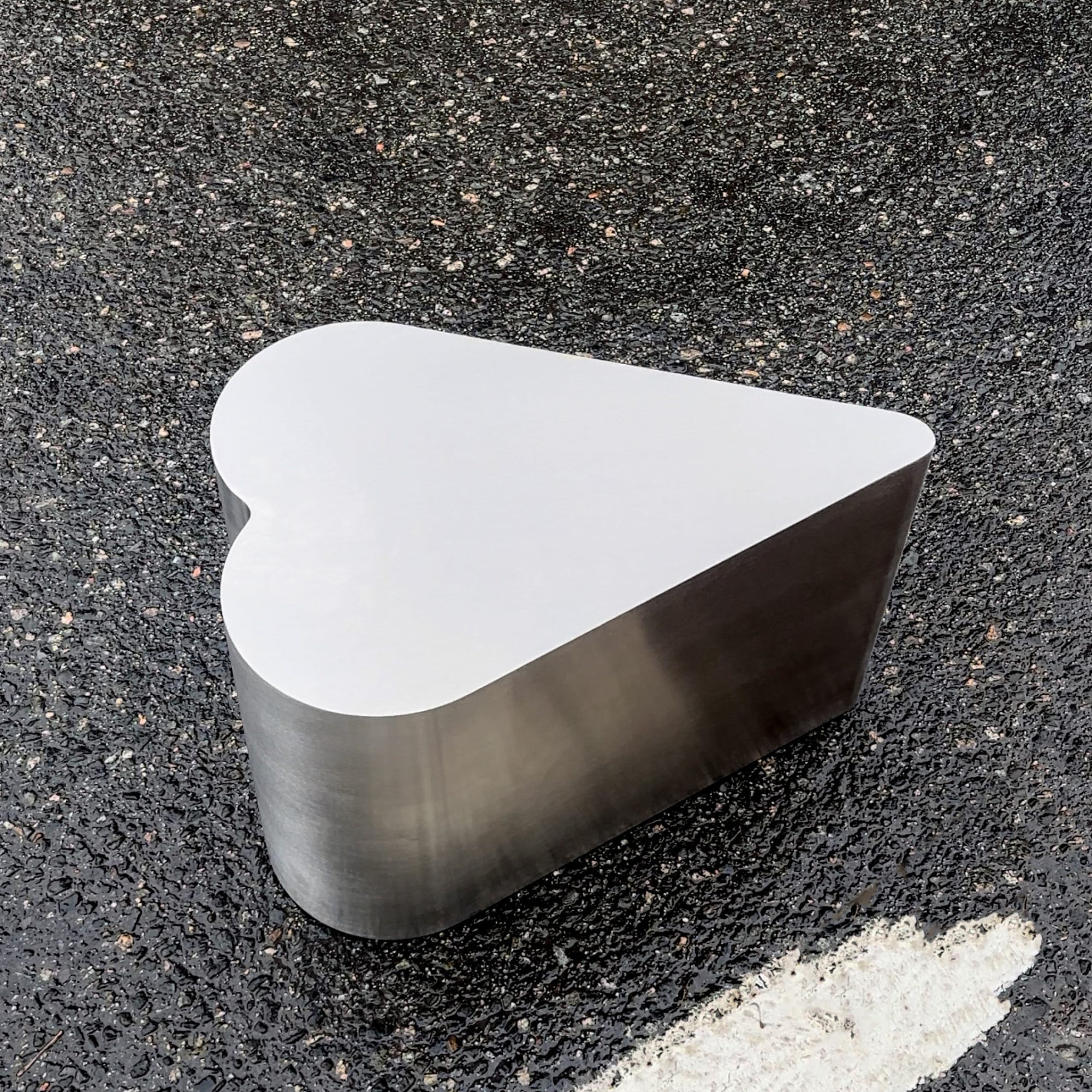 Heart Stainless Steel Brushed Side Table