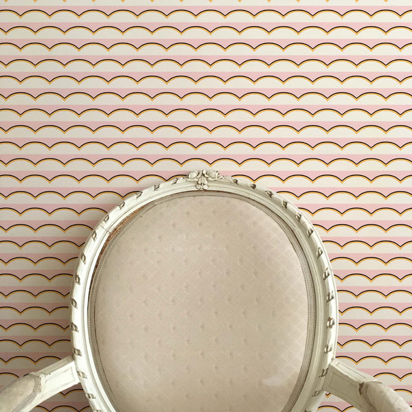 Scallops Wallpaper - Pink