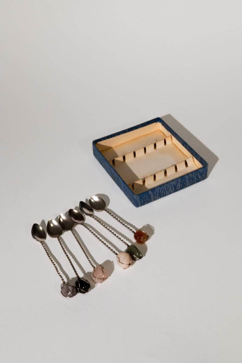 Demitasse Spoon Set with Stones