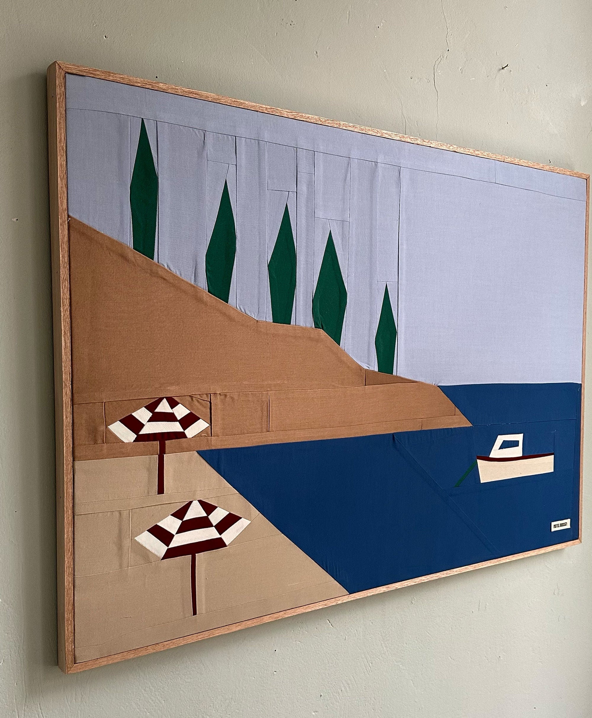 Seascape Hand Framed Original Quilted Artwork