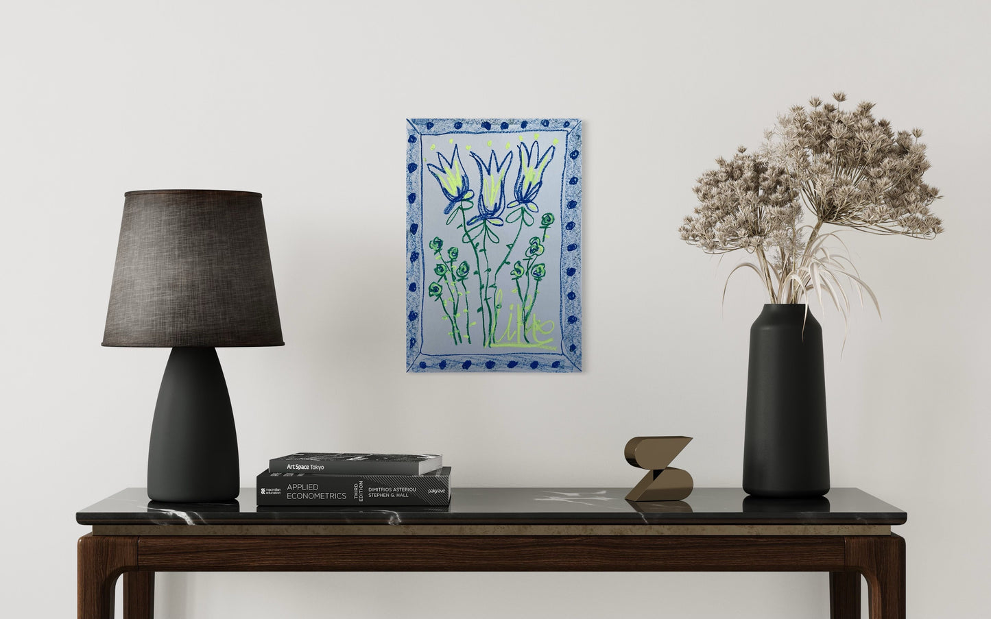 Light Green & Blue Floral | Original Painting A3