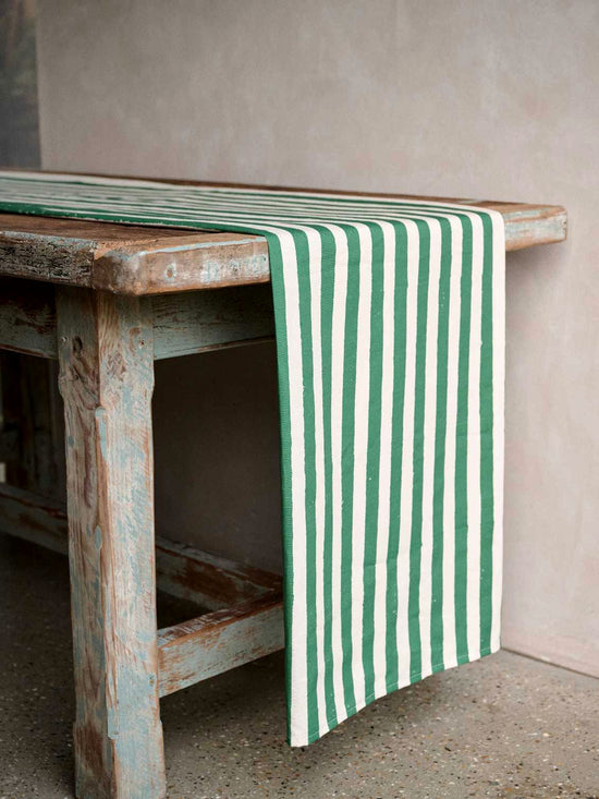 Christmas Green Stripe Runner