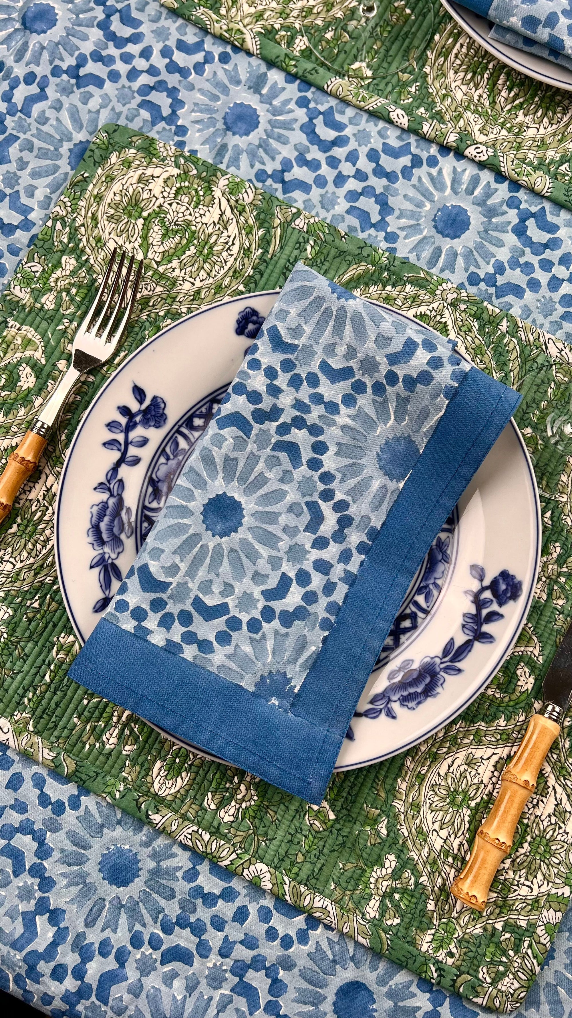‘The Kaleidoscope’ Tablecloth - Light Indigo