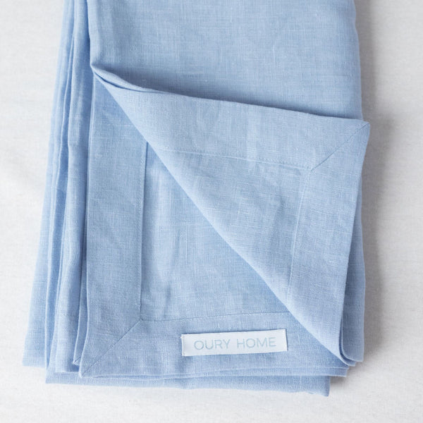 Blue Linen Tablecloth