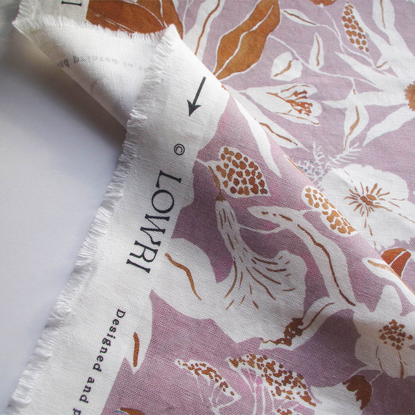Printed Night Garden Fabric - Lavender