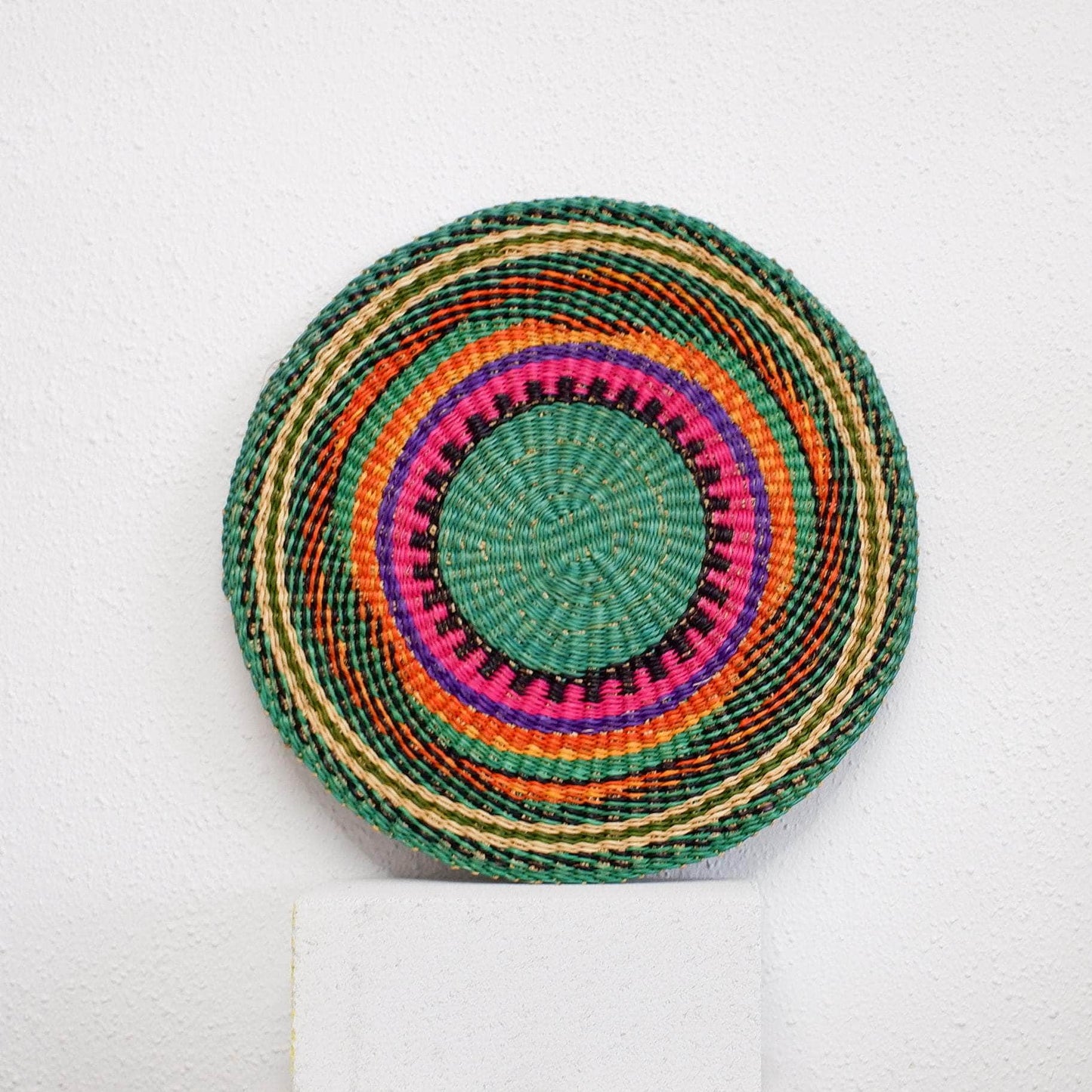 Colourful Placemats from Ghana - Complementary Set of 2 - Fuchsia & Green