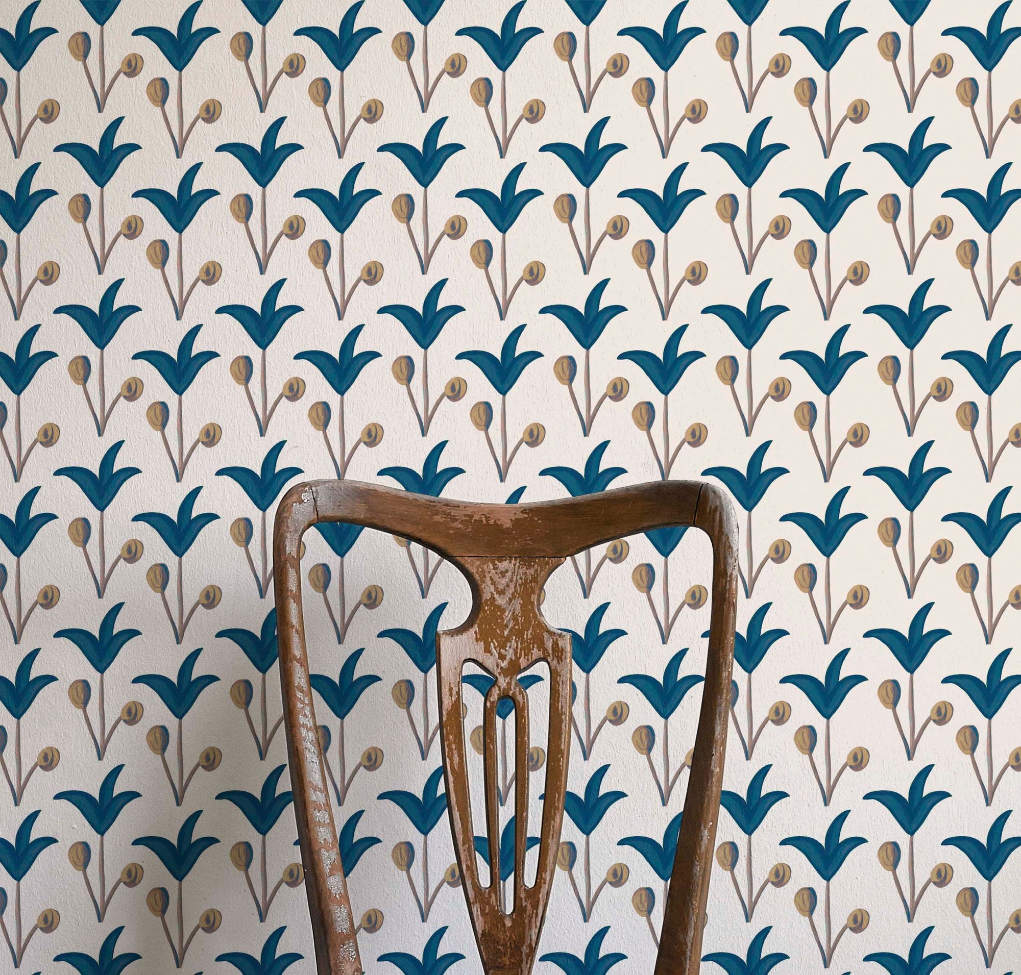 Spring Rhythm Wallpaper - Blue
