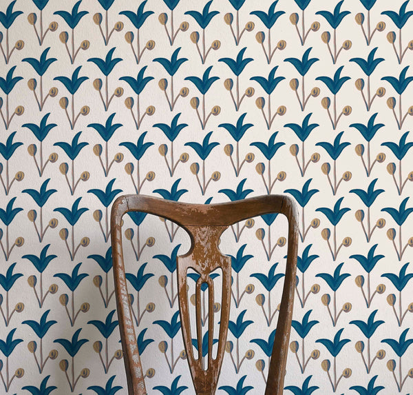 Spring Rhythm Wallpaper - Blue