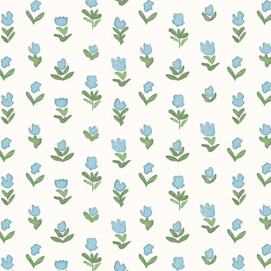 Little Wild Tulips Wallpaper - Light Blue