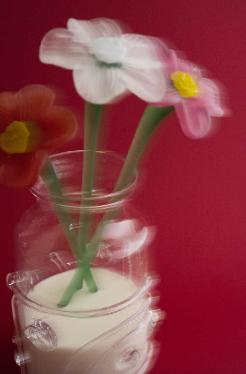 Mouth-blown Crystal Flower Bouquet - Matte