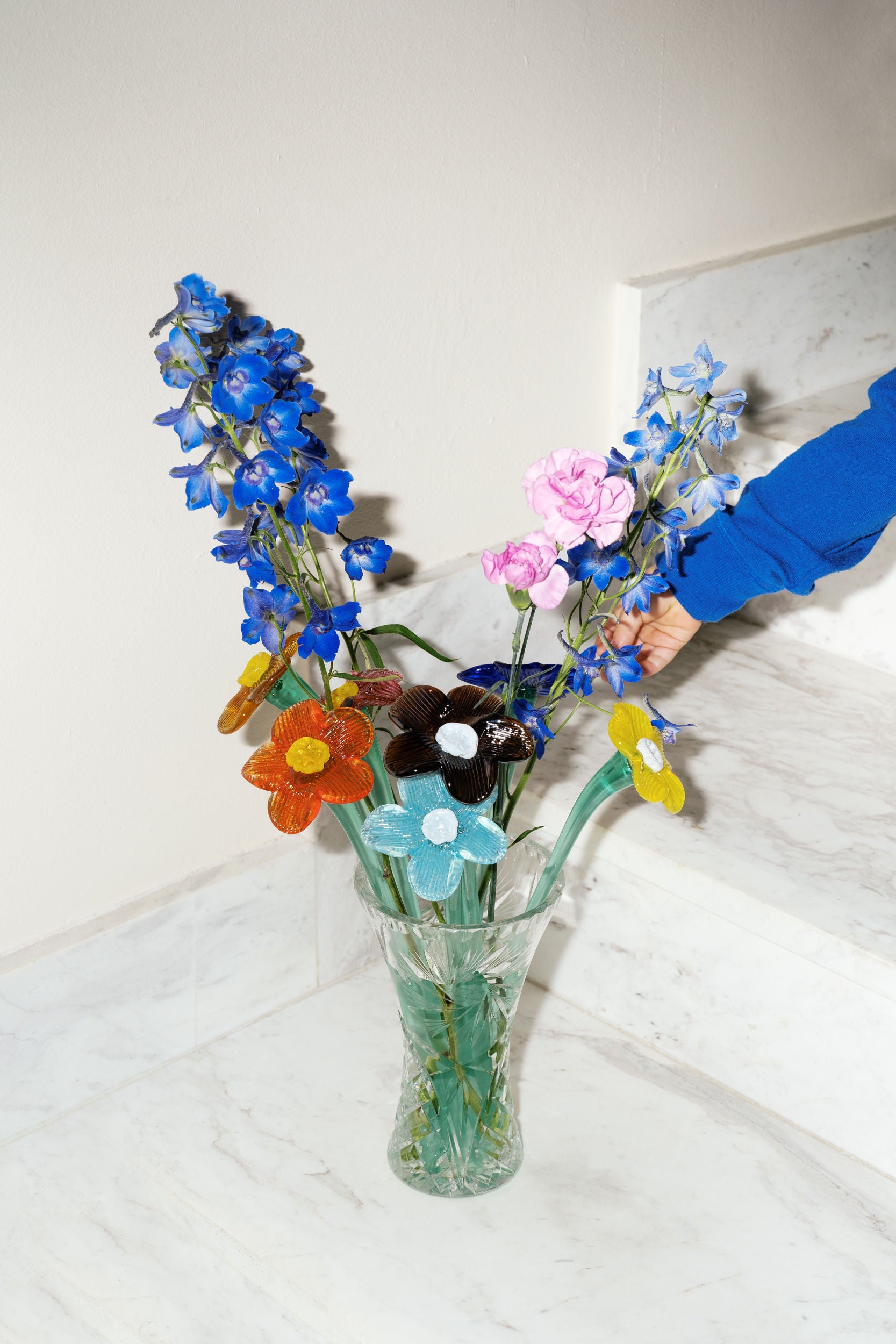 Mouthblown Crystal Flower - Large