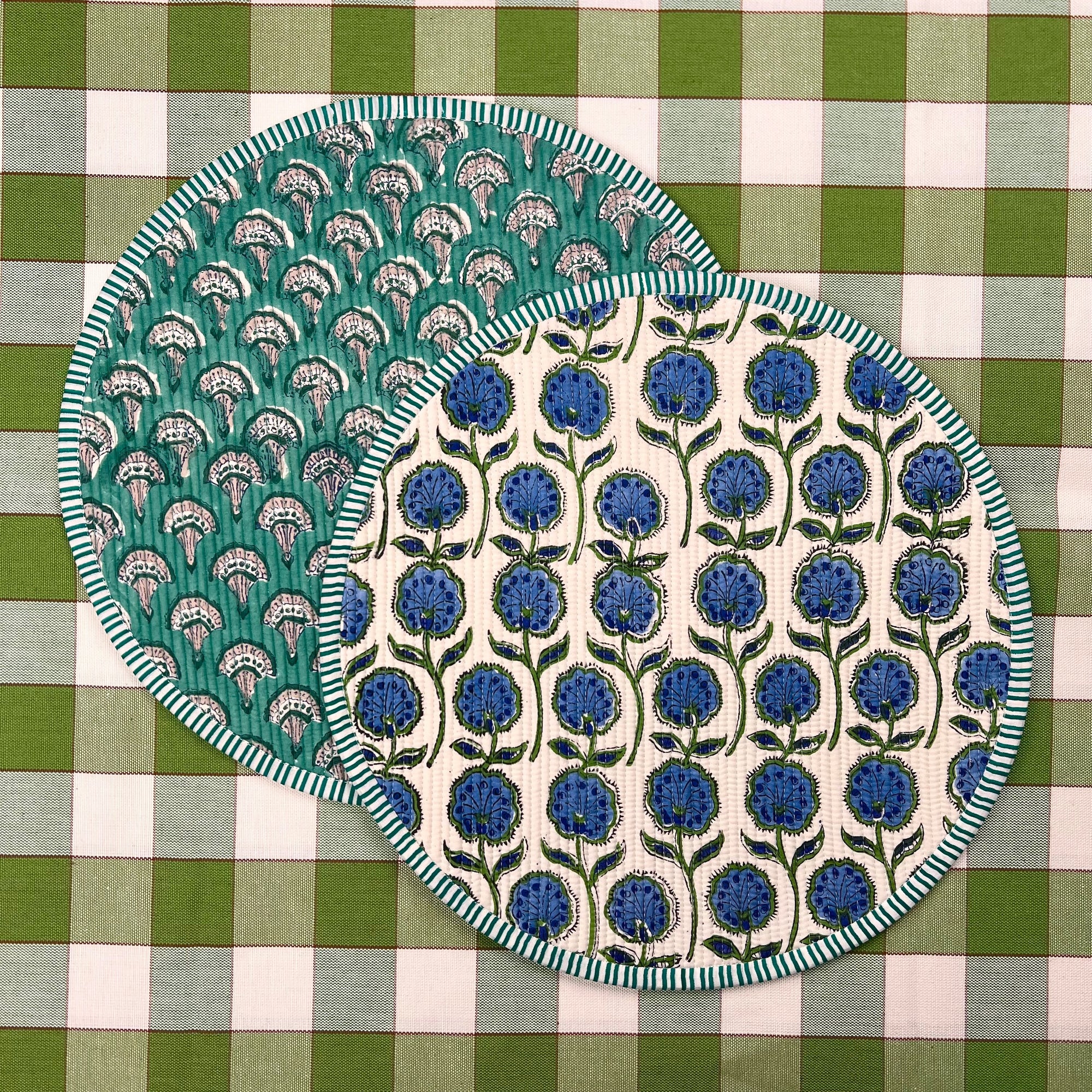 ‘The Breakfast’ Placemat - Round - Block Print