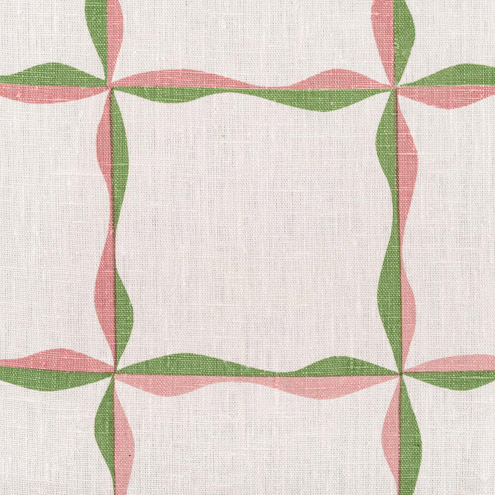 Ribbon Check Fabric (Plaster Pink and Sage Green)