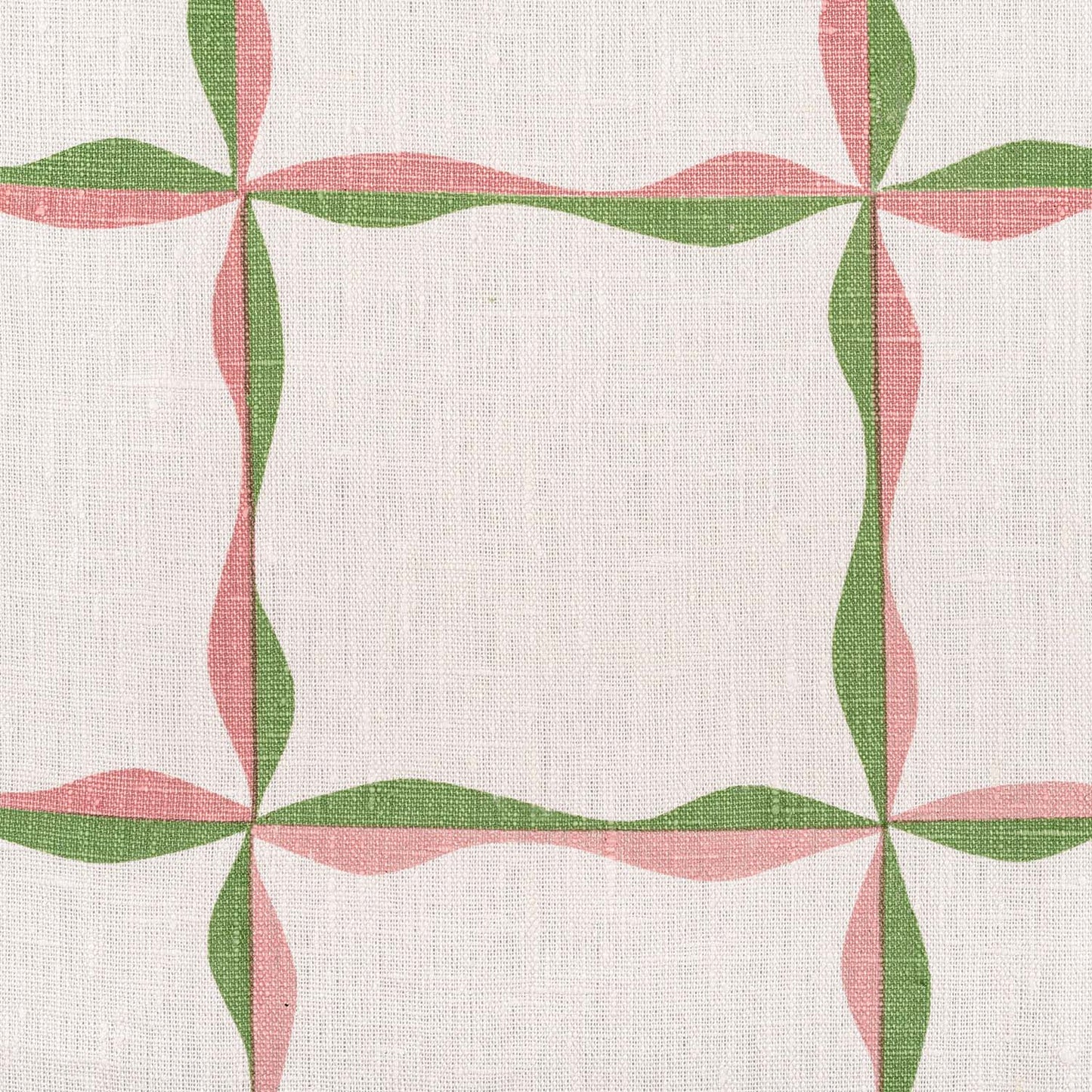Ribbon Check Fabric (Plaster Pink and Sage Green)