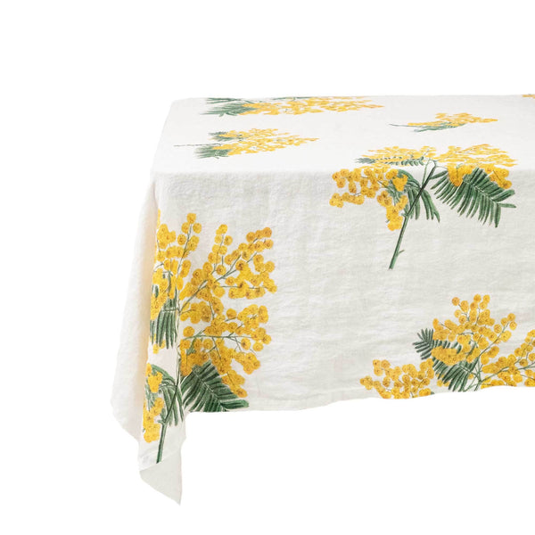 Linen tablecloth MIMOSA Off White