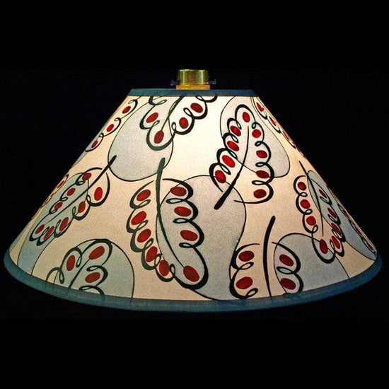 Paisley Leaf Hand Painted 14" Lampshade in Blue