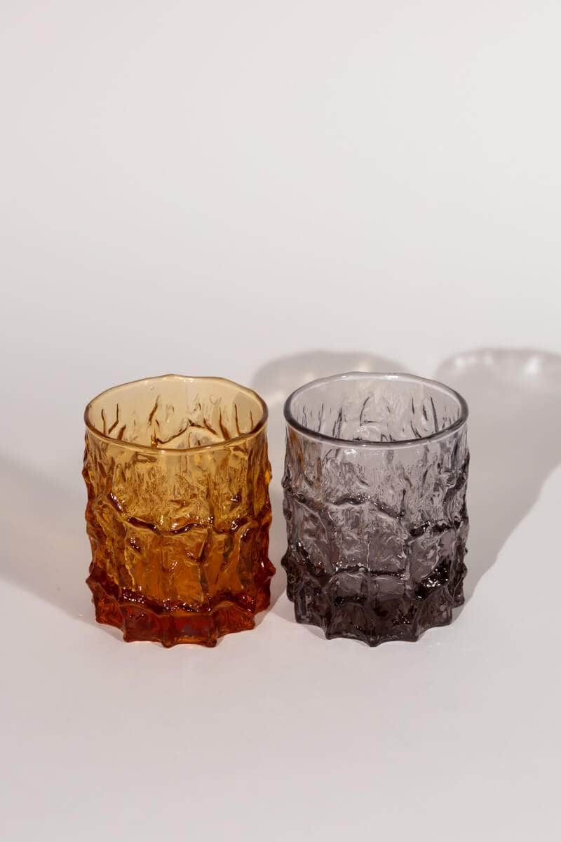 ‘Textured Bark’ Tumblers by Geoffrey Baxter, set of 5