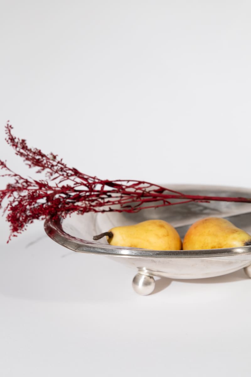 Art deco revival silver bowl