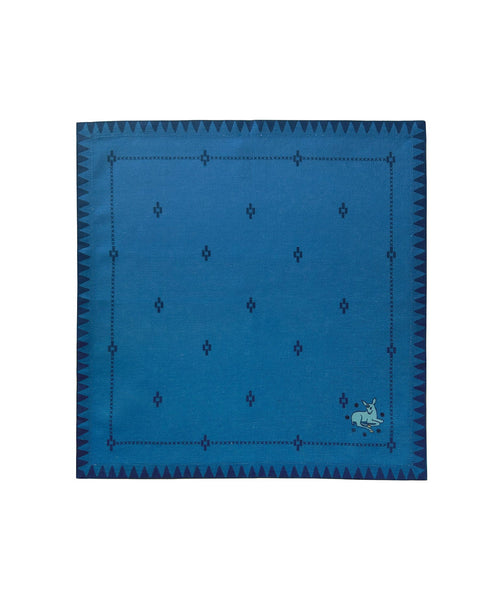 Redwork Napkins in Blue- Set of Six
